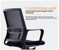 Chaise de bureau, tabouret de bureau, chaise pour personnel, chaise en maille simple, moderne, minimaliste, réglable, ergonomique, pivotante, avec accoudoirs