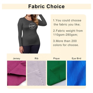 T-shirt basique solide à manches longues et col rond pour femmes, coupe ajustée, en coton doux et doux pour la peau, Collection d'été d'usine en gros - Product Image 2