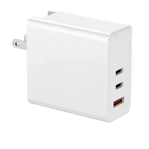 65w快速壁式充电器，带电源3端口可折叠65W 2C1A壁式充电块，适用于MacBook笔记本电脑、iPad