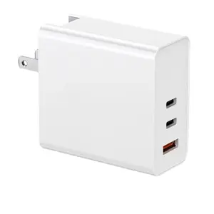 Carregador de parede rápido de 65w 2c1a, portas dobráveis de 65w para macbook e laptop, ipad