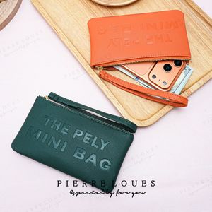 Pierre Loues Women's Mini Wallet Solid Color Embossed Letter Design Portable Everyday Use - Product Image 3