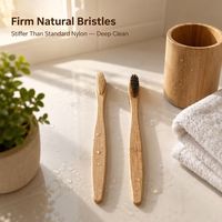 Brosse à dents 100% naturelle avec poils durs en crin de cheval et en poils de porc, biodégradable et organique, pour adultes, usage domestique