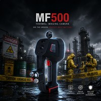 Kamera Termal Laser Ranging MF500 800m 400m 384x288 IR Radiasi Gas Cuaca 6 1 IP67 1100g Portabel Penyelamatan Kebakaran 50mk