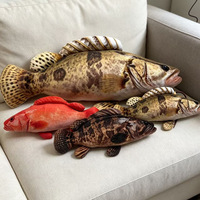 Coussin en peluche personnalisé en forme de poisson, imprimé numérique 3D hyper réaliste, variété eau salée/eau douce, vente en gros, usine OEM ODM