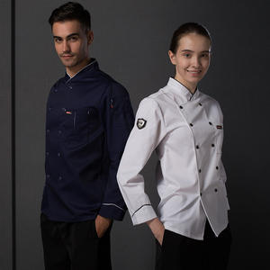 Cuisine chinoise unisexe Chef uniformes hommes marine Chef manteaux colombie M-3XL pas cher nouveaux modèles Chef <span class=keywords><strong>veste</strong></span> boutons pour les femmes - Product Image 5