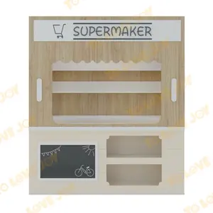 Personalización Nuevos productos Pretend Indoor Playground Supermercado Tema Casas de juegos de rol con madera