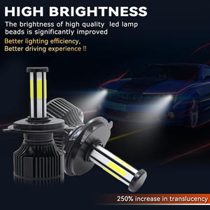 หลอดไฟหน้า LED สว่างพิเศษ 360 องศา 6 ด้าน H1-H11 12V 100W 6000K ชิป COB ใช้ได้กับรถยนต์ทั่วไป - Product Image 5