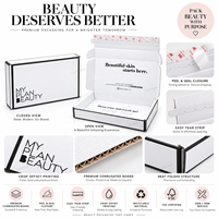 Boîtes d'emballage personnalisées avec logo, en carton ondulé, avec bande adhésive à déchirer pour l'expédition de produits de beauté et de soins de la peau en e-commerce