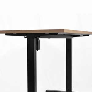 Bureau debout électrique réglable en hauteur SAMDI moderne à moteur unique, couleur noyer, avec plateau ergonomique inclus - Product Image 5