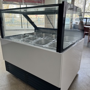 Congélateur commercial pour supermarché avec porte en verre trempé, dégivrage <span class=keywords><strong>automatique</strong></span>, refroidissement par air, vitrine à crème glacée - Product Image 3