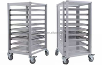 Chariot à 12, 15 ou 18 niveaux en acier inoxydable pour plaques de cuisson, avec roues et support, pour la cuisson du pain et le séchage des légumes