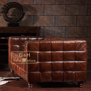 Conjunto de sofá de diseñador, mueble de lujo, color marrón oscuro, <span class=keywords><strong>3</strong></span> plazas - Product Image 4