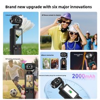 Q7 El Tipi Aksiyon Kamerası 180 Derece Dönen Lens Otomatik Odaklama 2.0 İnç IPS Ekran WiFi MicroSD Taşınabilir Vlog Video Kamerası