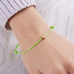 Rinhoo Star Charm Cuerda de cera minimalista Pulsera de Amistad ajustable <span class=keywords><strong>Make</strong></span> A Wish Tarjeta de felicitación Joyería hecha a mano - Product Image 6