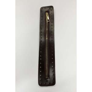 Sac à Cosmétiques en Cuir Brun Poudre 30x5cm avec Sac en Cuir à Fermeture Éclair-Marron - Product Image 1