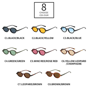 Lunettes de soleil ovales rétro tendance 2026 avec rivets, protection UV400, petite monture, pour hommes et femmes, personnalisables avec logo - Product Image 5