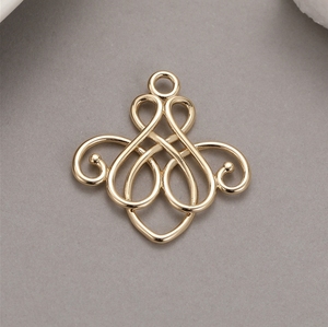 Accessori gioielli fai da te 14K placcato oro ramo cavo <span class=keywords><strong>ciondolo</strong></span> fiore a forma di strega <span class=keywords><strong>collana</strong></span> a forma di <span class=keywords><strong>nodo</strong></span> - Product Image 6