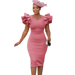 Nuovo 2026 575 Cross-borer Inepenent Station Moda Estiva Europea e Americana da Donna con Maniche a Foglia di Loto e Vestibilità Aderente sui Fianchi - Product Image 6