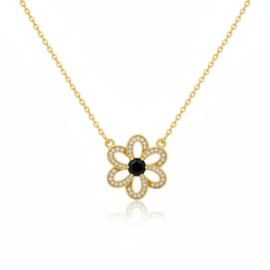 Taille Fleur Conception Onyx avec Zircon Pierre Charme Collier Turc À La Main En Gros 925 Bijoux En Argent Sterling - Product Image 2