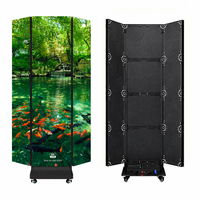 Afficheur publicitaire LED intérieur Yushuo YS-P2 double face à trois volets avec pas de pixel P2, design pliable, fonctionnalités d'affichage numérique