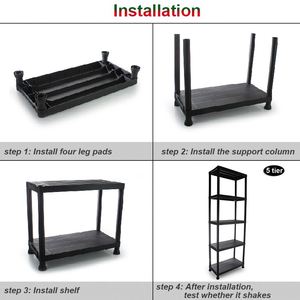 Black 5 Layer Storage Heavy Duty <strong>Plastic</strong> Storage Multi Layer Salon <strong>Shelves</strong> White <strong>Plastic</strong> <strong>Shelf</strong> Kitchen <strong>Shelf</strong> - Product Image 2