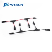 Conector en Y de 3 vías, 30A, 1000V CC, PV004-XT1, Contactos de Cobre Estañado, Impermeable IP67, para Sistemas Solares Fotovoltaicos
