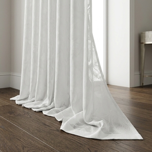 Cortinas Voile Blancas Jacquard al por Mayor DaiRui con Diseño de Plumas y Hojas, con Ojales, <span class=keywords><strong>para</strong></span> Hotel y Sala de Estar - Product Image 3