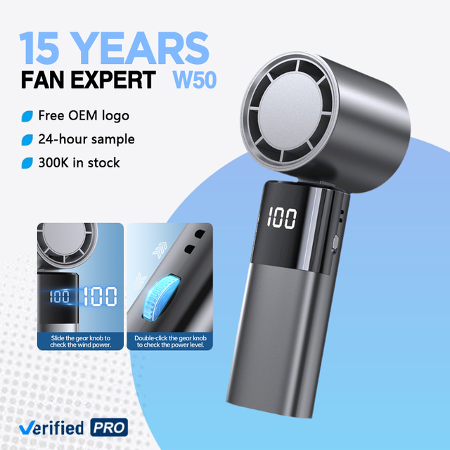 Bulk supply LED Digital Display Portable Mini Handheld Fan with LCD 4000mAh battery percentage for extreme heat outdoor commute