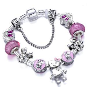 Bracelets de perles arc-en-ciel pour enfants, cadeaux pour enfants, micro, clé, souris, bracelet en cristal, bracelet de perles robot - Product Image 1