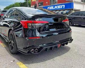Pour Honda Civic berline 11e génération 2022, diffuseur de pare-chocs arrière, kit carrosserie, noir brillant, protection de pare-chocs, accessoires de voiture - Product Image 4