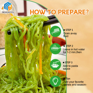 Zero Calorie a basso contenuto calorico cibo vegano Halal Konjac spinaci Spaghetti istantanea Shirataki tagliatelle alla rinfusa - Product Image 4