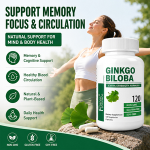Fabricante de Suplementos Herbales de Ginkgo Biloba, Gránulos con Extractos de la Planta de Ginkgo Biloba, Apoyo a la Salud, 120 Cápsulas de Ginkgo Biloba - Product Image 2