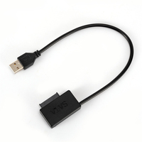 Cavo USB 2.0 a SATA 6+7 Pin (13 Pin) Slimline per Notebook, Disco Rigido Esterno HDD, Caddy per DVD Notebook