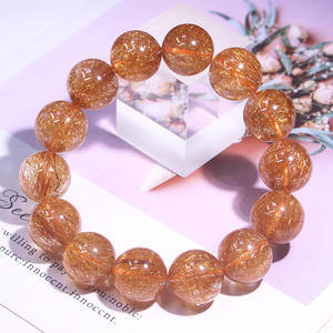 <span class=keywords><strong>Bracelet</strong></span> en cristal de cheveux en cuivre naturel pour hommes et femmes Rutile de cheveux en cristal de titane en cristal de cuivre <span class=keywords><strong>brésilien</strong></span> - Product Image 2