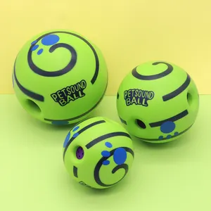 Jouet interactif en plastique pour chien-Wobble Wag Giggle Ball avec des sons amusants Giggle Stocked Rolling Sound Ball pour animaux de compagnie