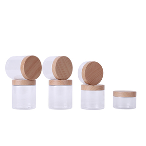 Bocaux en plastique vides de 100 ml, 200 ml, 250 ml, 300 ml, 500 ml avec couvercles en bois, contenants transparents - Product Image 5