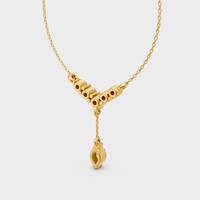 Collier personnalisé en or massif 14K 18K avec diamants de laboratoire VVS-VS 2ctw, pendentif en forme de V, collier en forme de Y, pendentif en diamant marquise