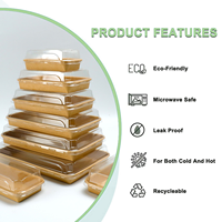 Boîte à sushi en papier kraft anti-graisse, jetable, résistante à la chaleur, pour emporter, adaptée aux sushis chauds et au stockage d'aliments froids