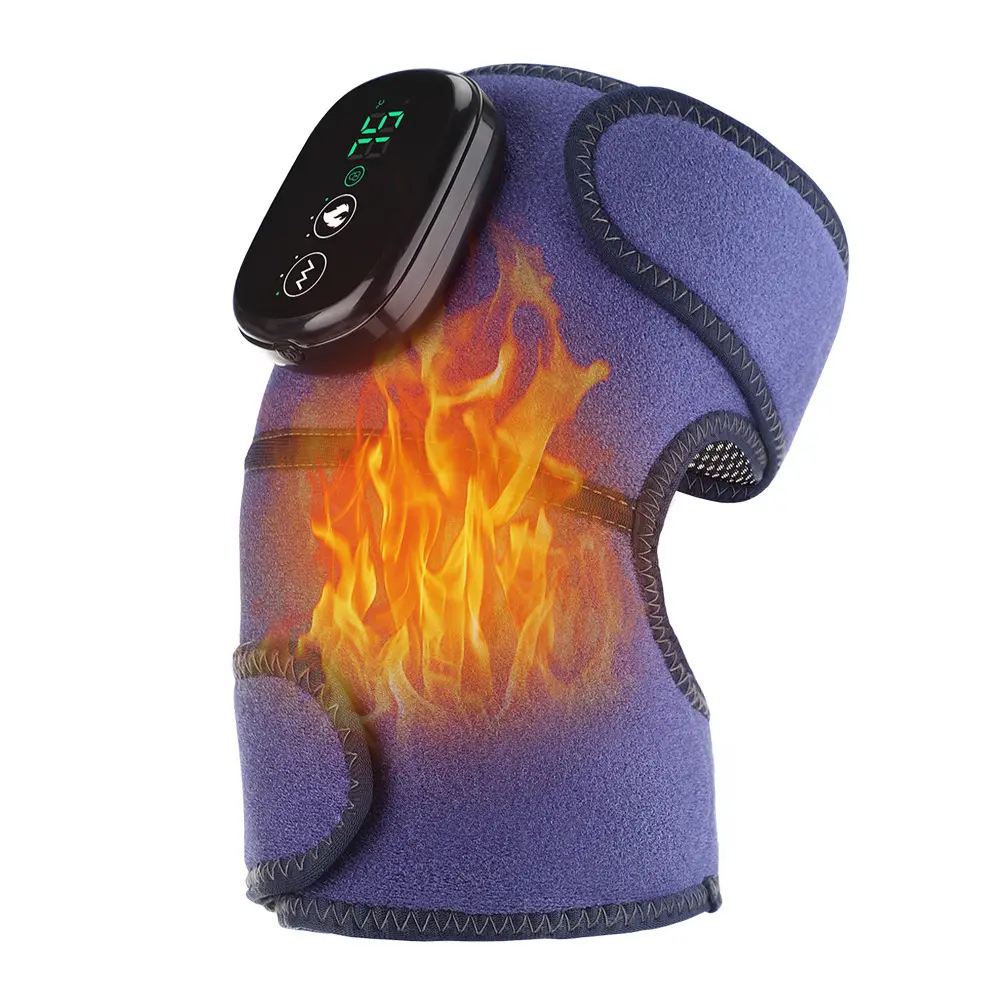Rodilleras de masaje con vibración y calefacción, almohadillas de hombro inalámbricas con calefacción controlada por temperatura, Color Rojo
