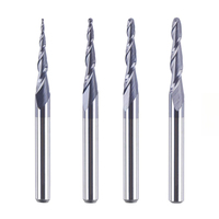 Brocas de alta calidad para router CNC de madera, herramientas de tallado de madera CNC de 2 filos, fresa cónica de punta esférica de carburo