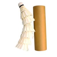Volants de badminton en plumes d'oie, super durables, base en mousse souple, lot de 6, emballage cylindrique, personnalisables pour l'entraînement, approvisionnement en gros usine