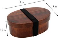 Boîte à bento japonaise en bois brun personnalisée, portable, style sushi, avec compartiments.