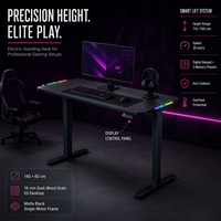 Bureau intelligent AOR à hauteur réglable, à moteur unique, électrique, pour le télétravail, bureau assis-debout, mobilier ergonomique, vente en gros d'usine