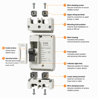 Disjoncteur à boîtier moulé (MCCB) 2P 125A DC 1000V solaire 50kA CE IEC60947-2