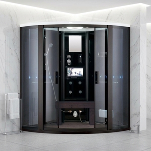 Baignoire-douche design moderne pour adultes, hammam préfabriqué <span class=keywords><strong>avec</strong></span> plateau en acrylique et cadre en aluminium - Product Image 6