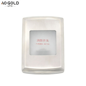 Caja de seguridad contra incendios para ascensor, compatible con <span class=keywords><strong>Otis</strong></span>, de acero inoxidable, ultrafina, empotrada en pared, sin base, con interruptor de incendios y bloqueo de estación base - Product Image 6