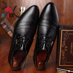 Zapatos Formales de Negocios para Hombre, de PU, Color Sólido, Punta Puntiaguda, con Cordones, Transpirables, con Suela de Goma Resistente, para Boda - Product Image 2