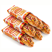Sacs en papier pour hot-dogs, sacs en papier doublés de papier aluminium, sacs de livraison de restauration rapide avec logo