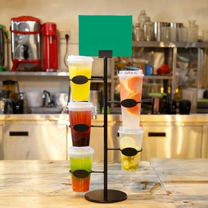 Expositor de Metal Personalizado para Bebidas, Refrescos, Jugos, Té de Burbujas, Perfecto para Mostrador de Cafetería, Fiestas o Bar en Casa - Product Image 4