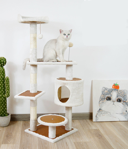 Kingtale Pet fornitore naturale Sisal corda amaca culla per gatti gattini alto gatto arrampicata Stand con peluche trespolo giocattoli - Product Image 2